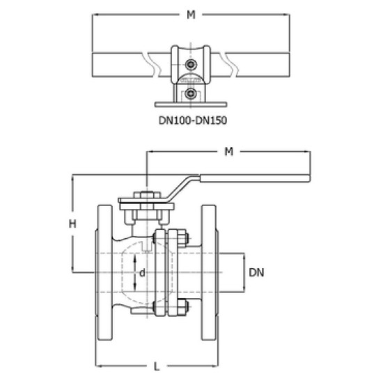 ECON® Ball valve Type: 7289 Stainless steel Fire safe Flange PN16/40
