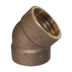 Bronze 45 Deg Elbow SR Grooved for Brazing Ring - Mil-F-1183 - 400 WOG