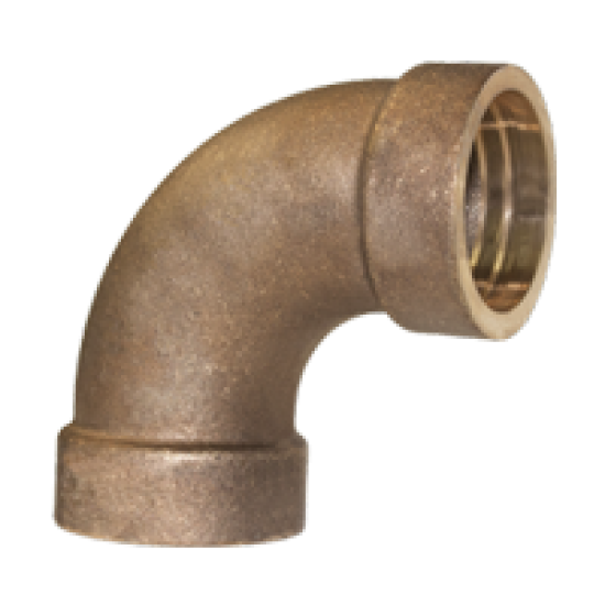 Bronze 90 Deg Elbow LR Grooved for Brazing Ring - Mil-F-1183 - 400 WOG
