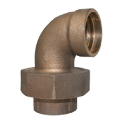 Bronze Union 90 Elbow Grooved for Brazing Ring - Mil-F-1183 - 400 WOG