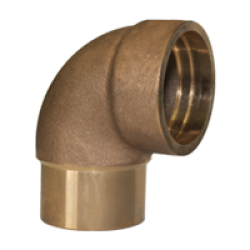 Bronze 90 Deg Elbow Street Grooved for Brazing Ring - Mil-F-1183 - 400 WOG