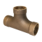 Bronze Long Turn Double Sweep Tee Grooved for Brazing Ring - Mil-F-1183 - 400 WOG